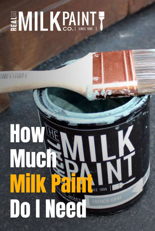 image of milk paint can with paintbrush already used for painting